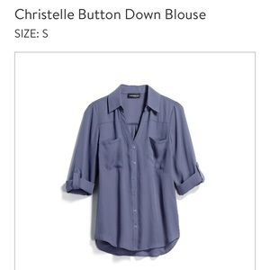 NWT Fortune & Ivy stitch fix  blue blouse  SMALL